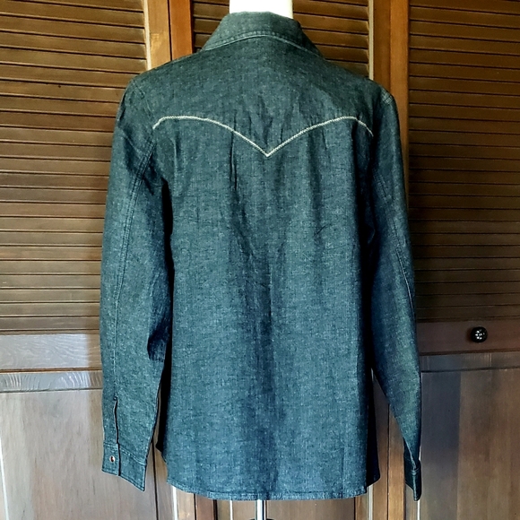 DENIM&CO - Denim Shirt - Western-Style Snap Front - Black  - XL - NWOT - Picture 6 of 12